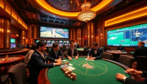 Experience the excitement of 388bet's casino with luxurious poker tables and thrilling sportsbook.