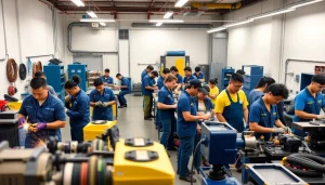 Students actively engaged in practical training at trade schools Oahu workshops.