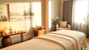 Experience 출장안마 in a tranquil massage room with calming ambiance.