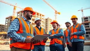 Construction association South Carolina members collaborating on-site, showcasing teamwork and progress.