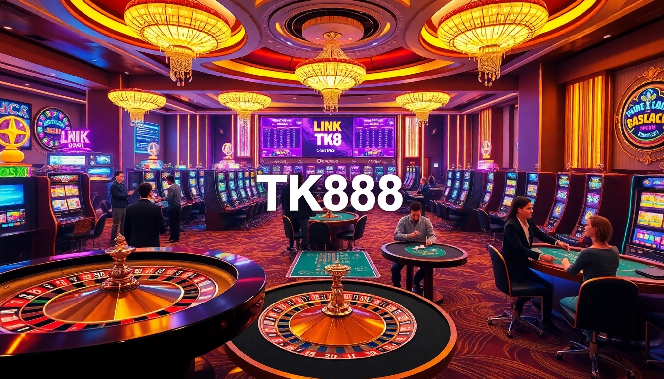 Experience the thrilling world of gambling with Link TK88 across beautifully designed casino tables and slot machines.