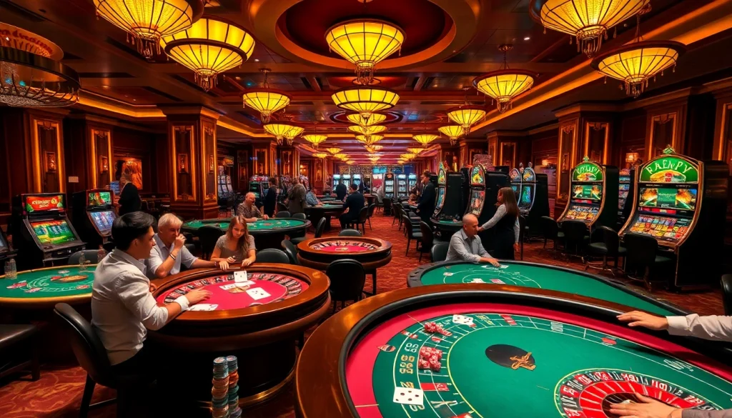 Players strategizing at a casino while referencing the hidden wiki for game insights in a vibrant gaming environment.