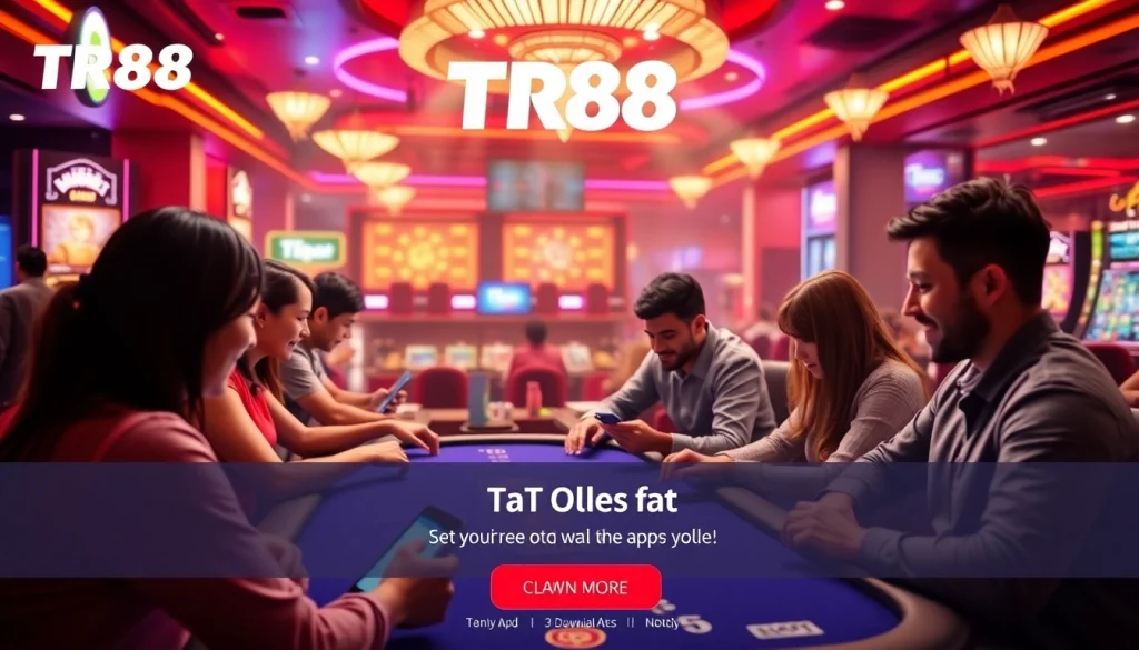 Engaging TR88 online gaming interface showcasing diverse casino games and user interaction.