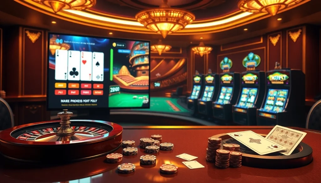 Engage in thrilling רמי אונליין gaming experiences with dynamic card tables and vibrant slot machines.