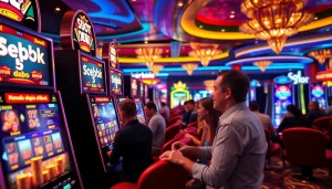Experience the excitement of slot depo 5k gameplay in a luxurious casino setting.