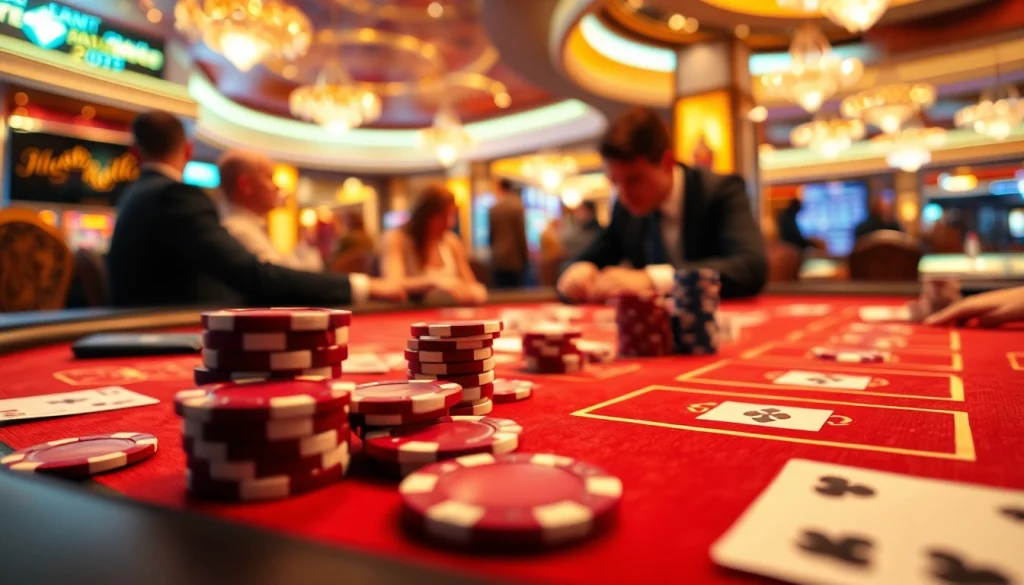 Pinco Casino-da kart oyunları oynayan insanlar və cazibədar oyun masası.