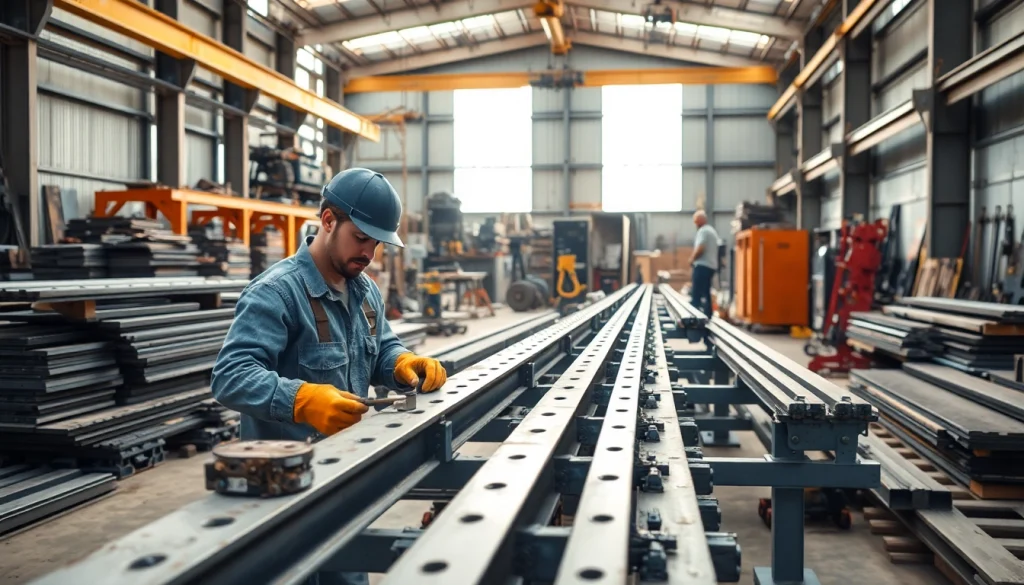 Skilled fabricators at steel fabricators near me working on structural metal components.