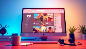 Find OnlyFans profiles from Reddit through a vibrant, digital workspace scene with highlighted profiles.