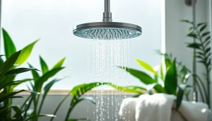 Transform your bathing experience with a sunny shower setup featuring a modern rain showerhead.