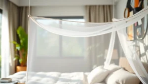 Widok na moskitiery na wymiar w eleganckim wnętrzu, skutecznie zabezpieczające przed insektami.