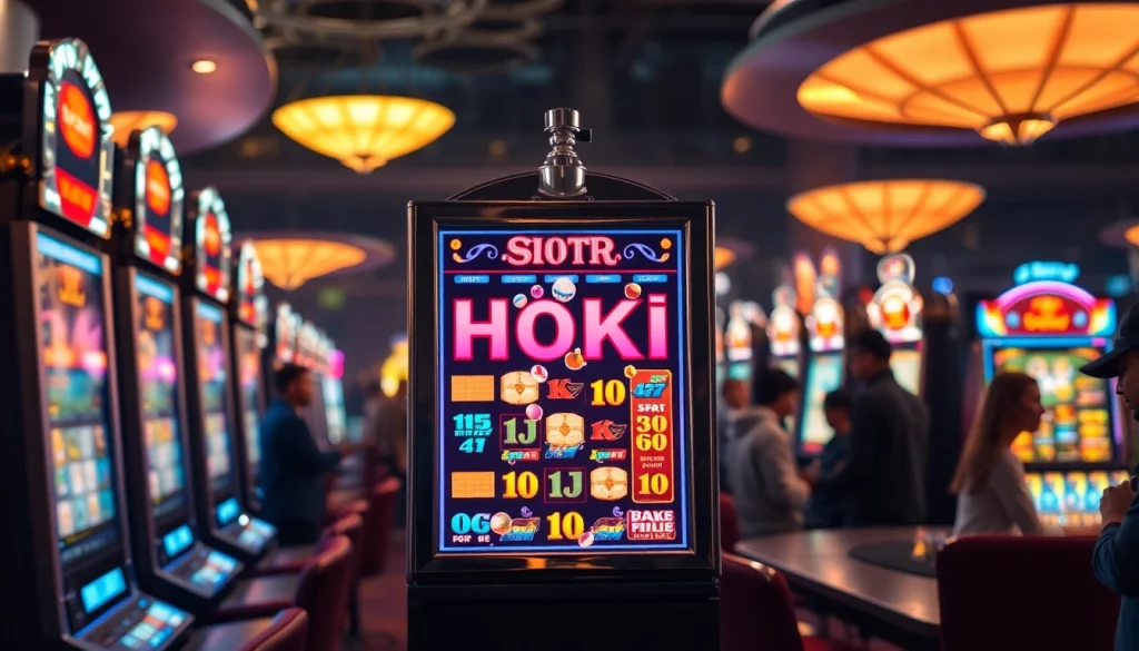 Menangkan jackpot hoki slot di casino dengan suasana yang meriah dan pemain bersemangat.
