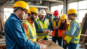 Workers engaged in construction craft training in a vibrant, hands-on learning environment.