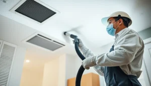 Expert air duct cleaning in Charlotte, showcasing professional technician improving indoor air quality