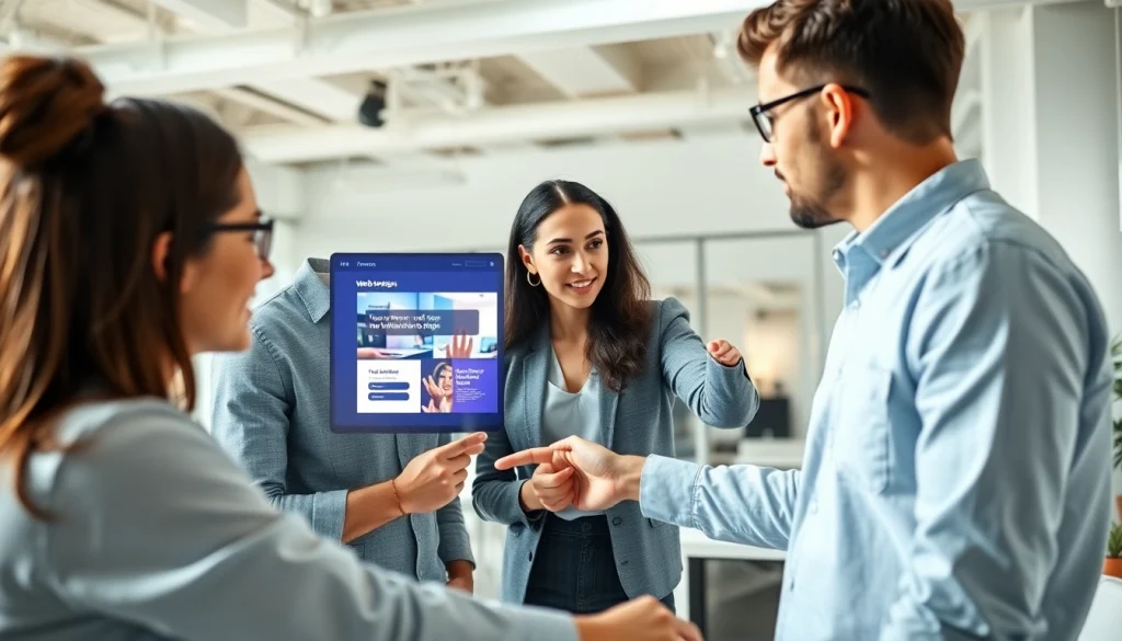 Creating a website in 7 days essex with a professional design team collaborating.