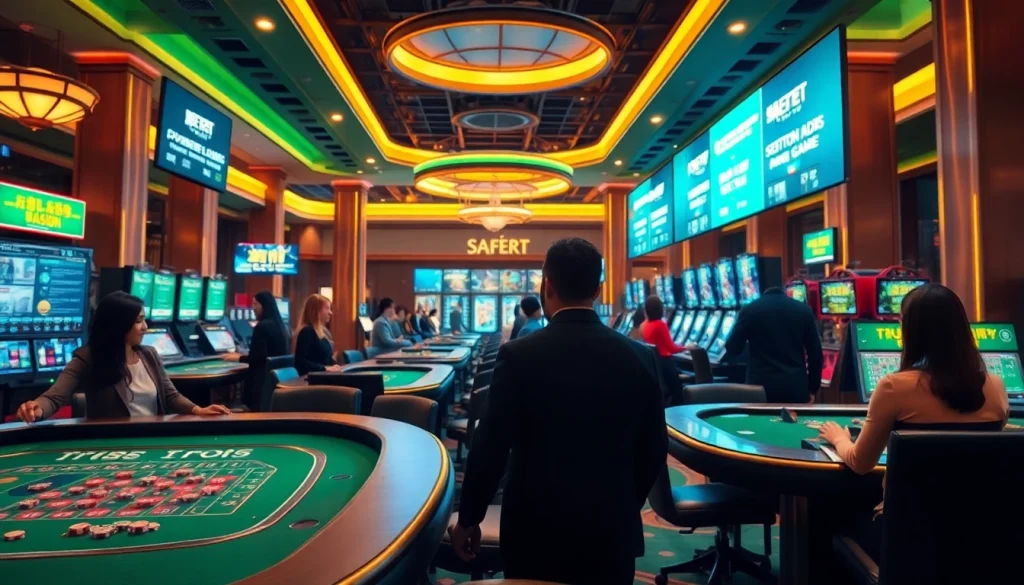 Safe and enjoyable gaming environment at 슈어맨 casino with players engaging happily.