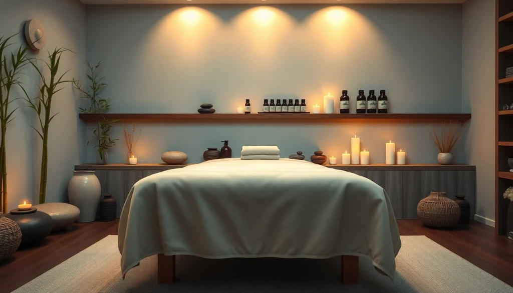 편안한 분위기의 고요한 스파 환경에서의 이완 스웨디시 마사지 설정