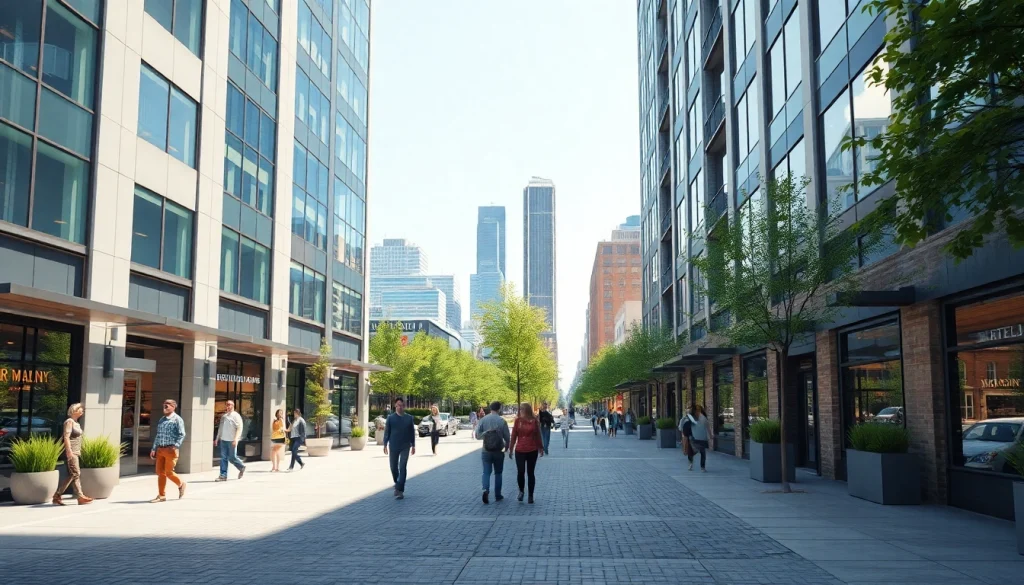 Transforming the North Main Makeover into a vibrant urban space with modern architecture and greenery.