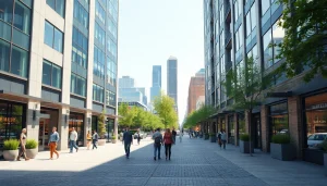 Transforming the North Main Makeover into a vibrant urban space with modern architecture and greenery.