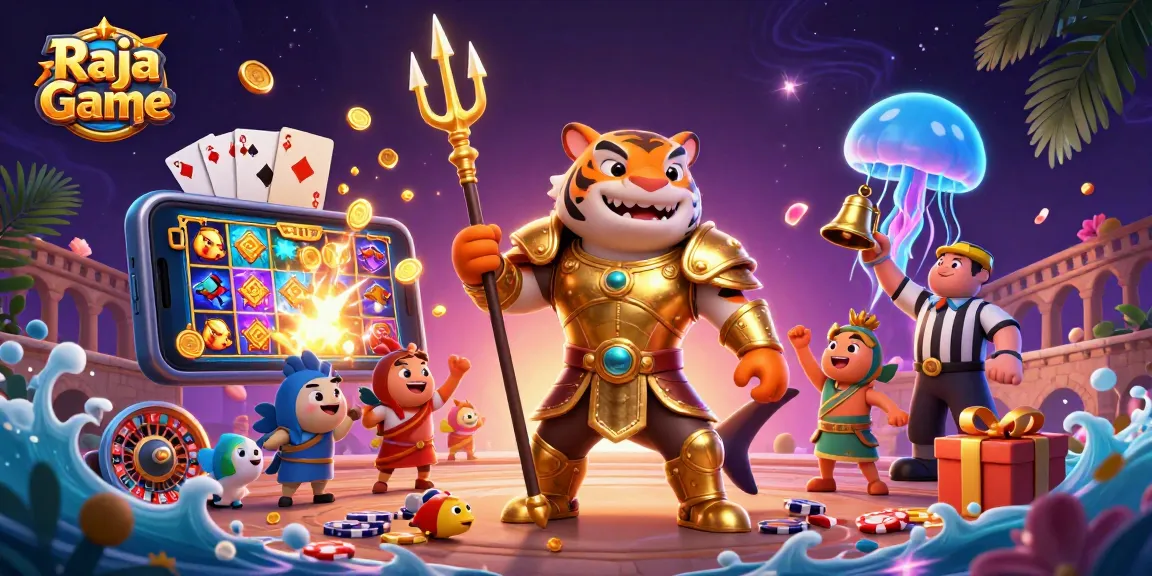 Engage with Raja Game's thrilling online experience featuring a vibrant underwater colosseum.