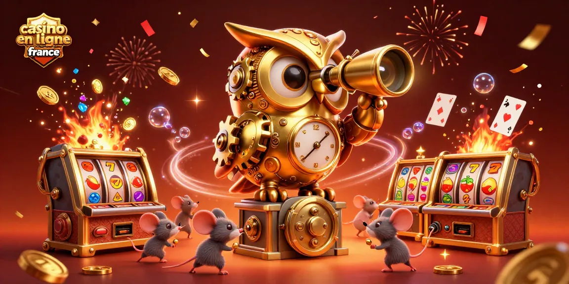 Plongez dans l'univers des casinos en ligne en France avec une illustration animée captivante de la machine à sous.