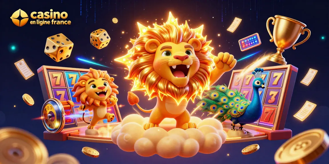 Gagnez avec les jeux de casino en ligne France dans une illustration vibrante de jeux.