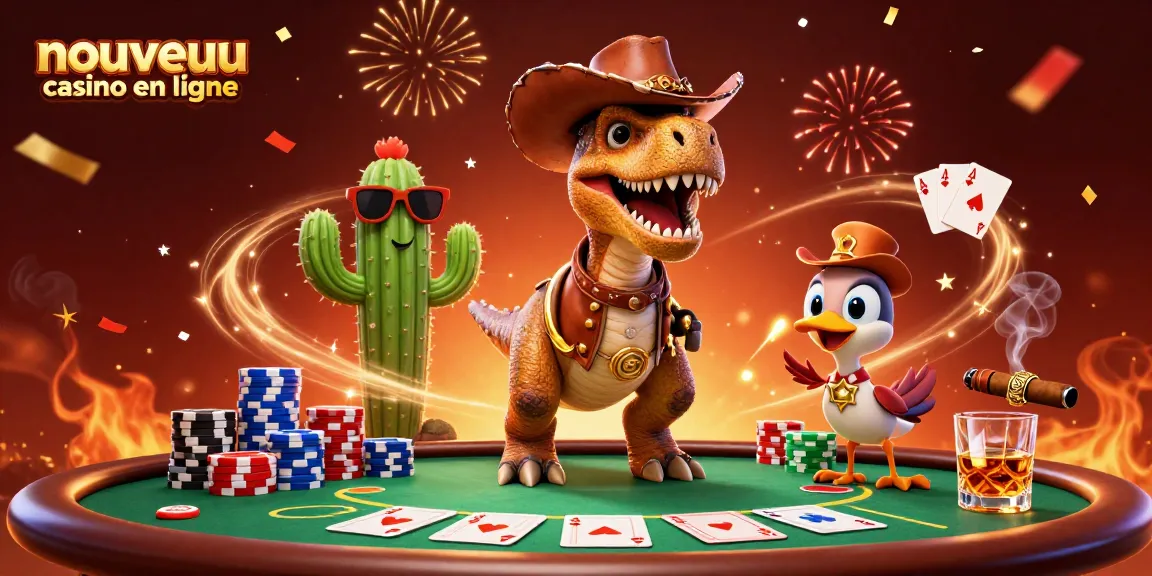 Jouez au nouveau casino en ligne avec des personnages amusants dans une scène dynamique de poker.