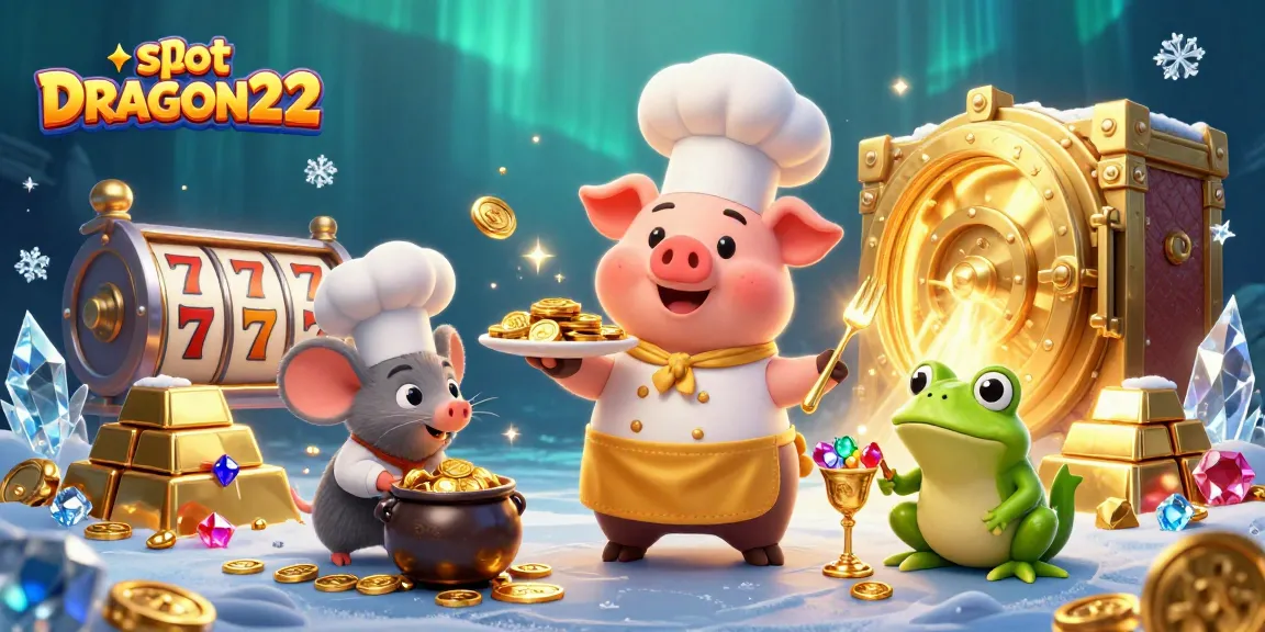 Experience thrilling wins with slot DRAGON222, featuring vibrant characters and gold-themed slot elements.