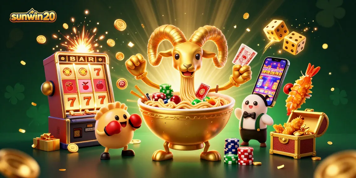Experience thrilling gameplay at sunwin20 with vibrant casino action featuring a golden ramen bowl dealer.
