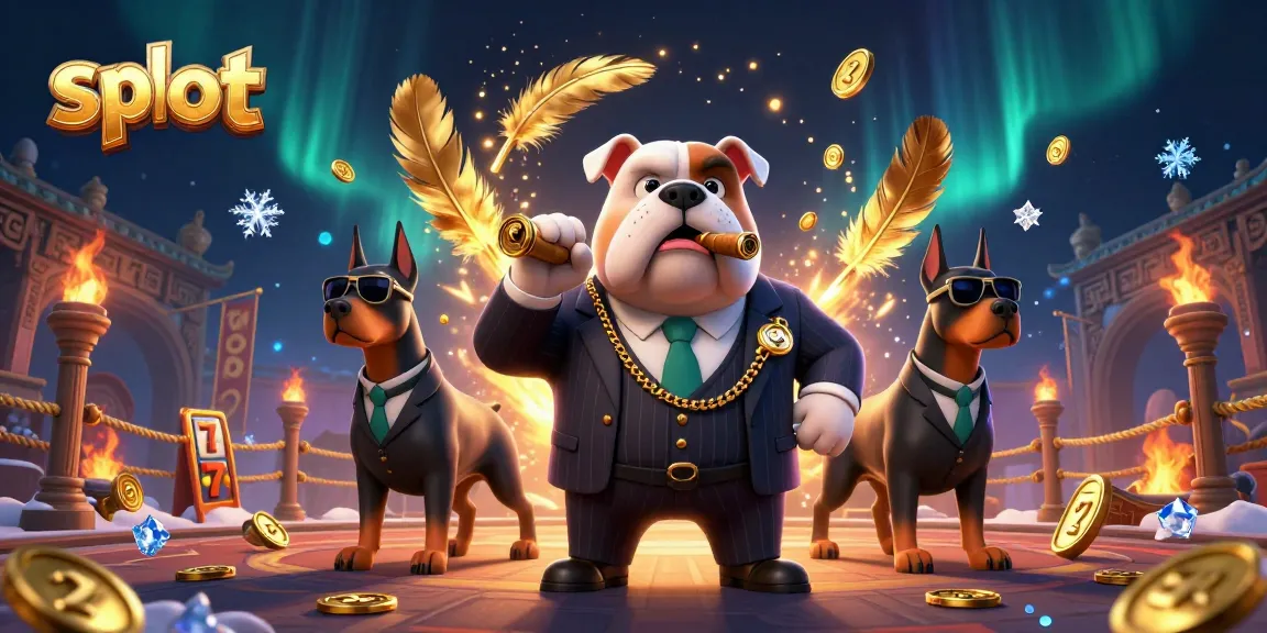 Slot seru dan penuh warna yang menampilkan karakter mafia dan elemen kasino.