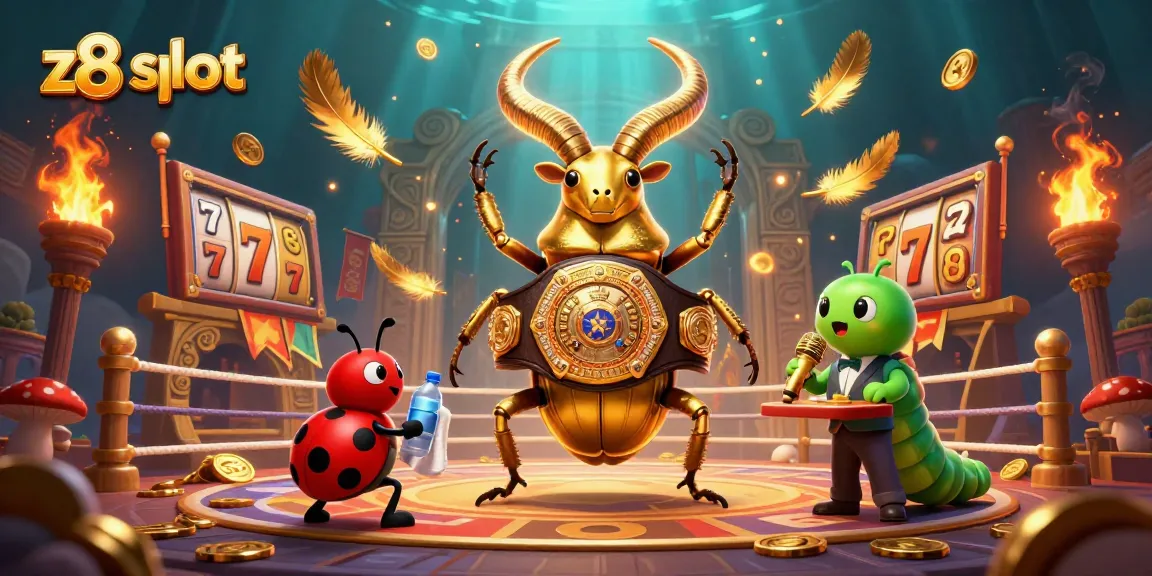 Spin the reels with z8 slot, a vibrant 3D scene featuring fantasy characters and rich casino elements.