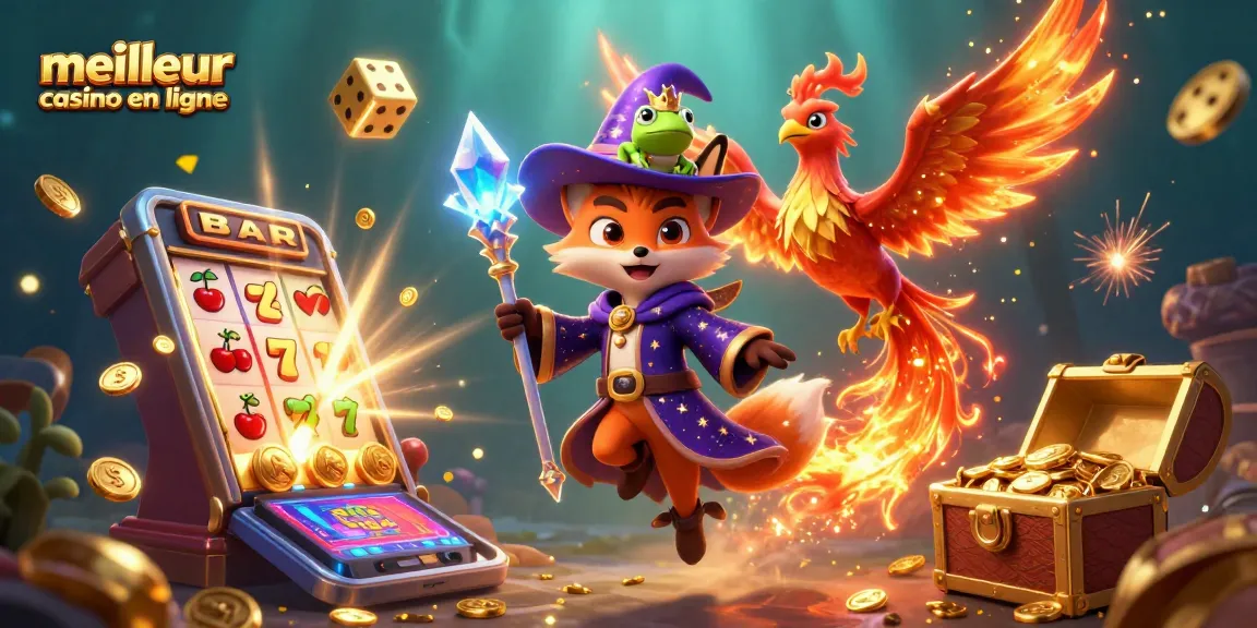 Gagnez avec le meilleur casino en ligne à travers une illustration de jeu captivante et colorée.