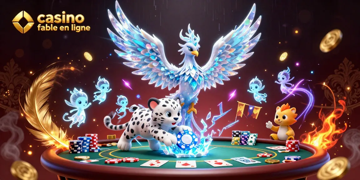 Jouez dans un casino fiable en ligne et remportez des gains avec notre illustration captivante d'un phoenix de glace.