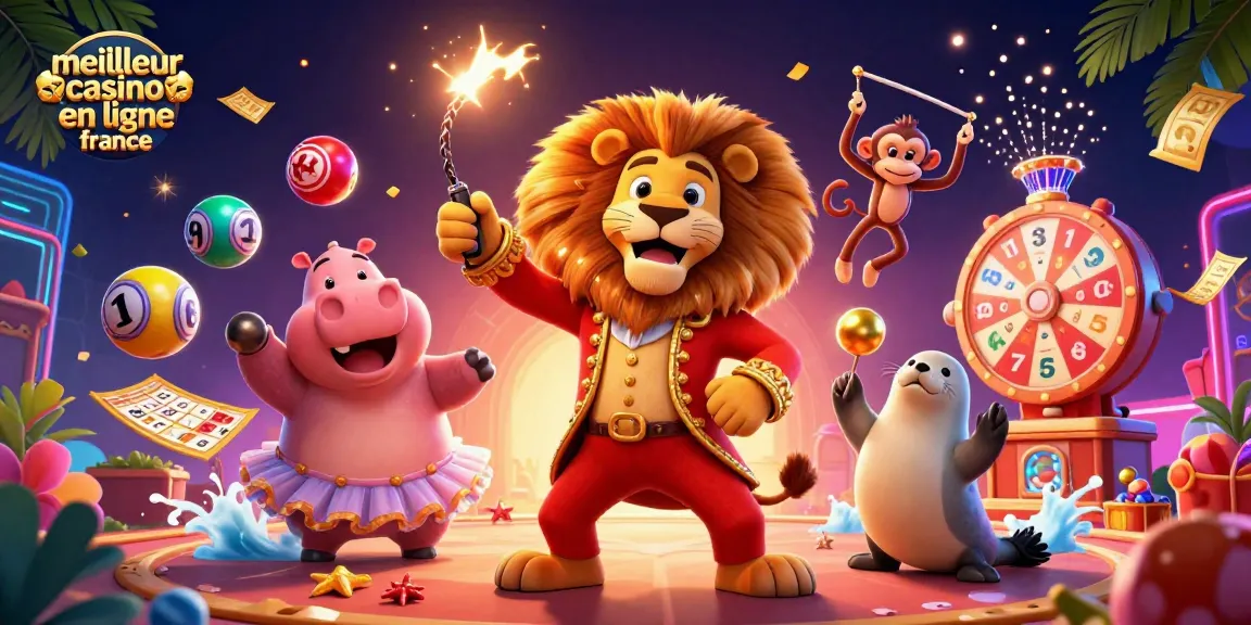 Découvrez le meilleur casino en ligne France à travers une illustration captivante de jeux de loterie animés.