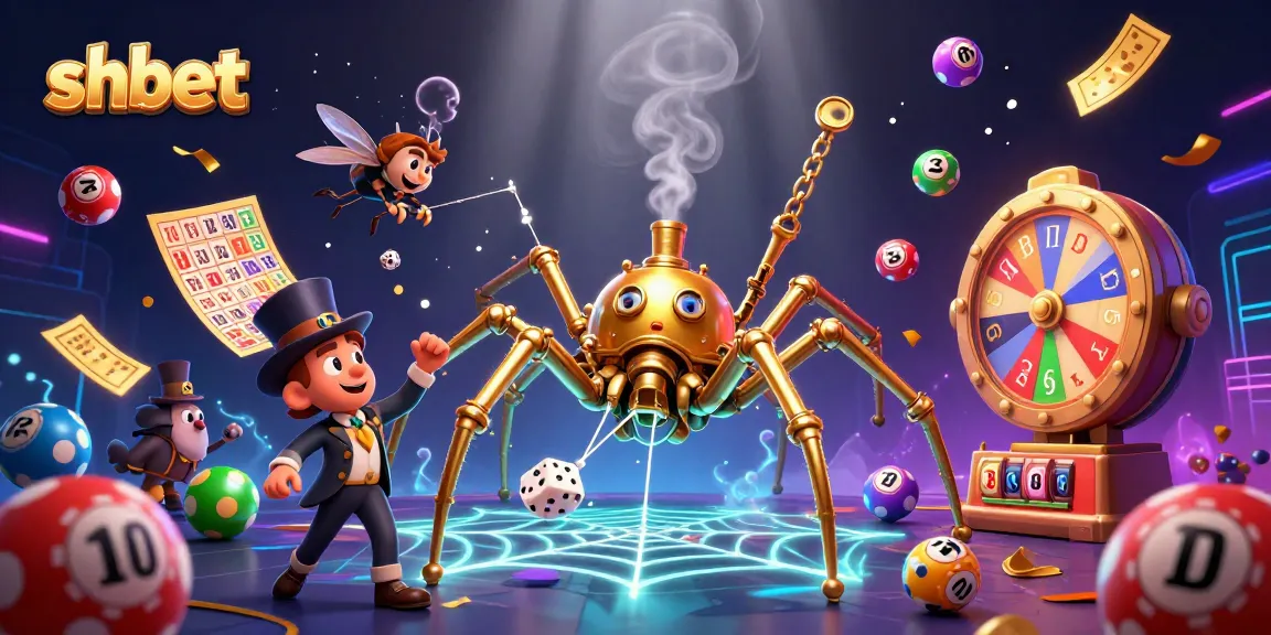 Engage with shbet's dynamic gaming world featuring vibrant lottery visuals and animated characters.