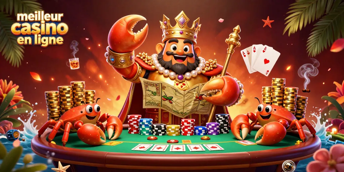 Gagnez au meilleur casino en ligne avec des jeux de cartes captivants et un roi des crabes majestueux.