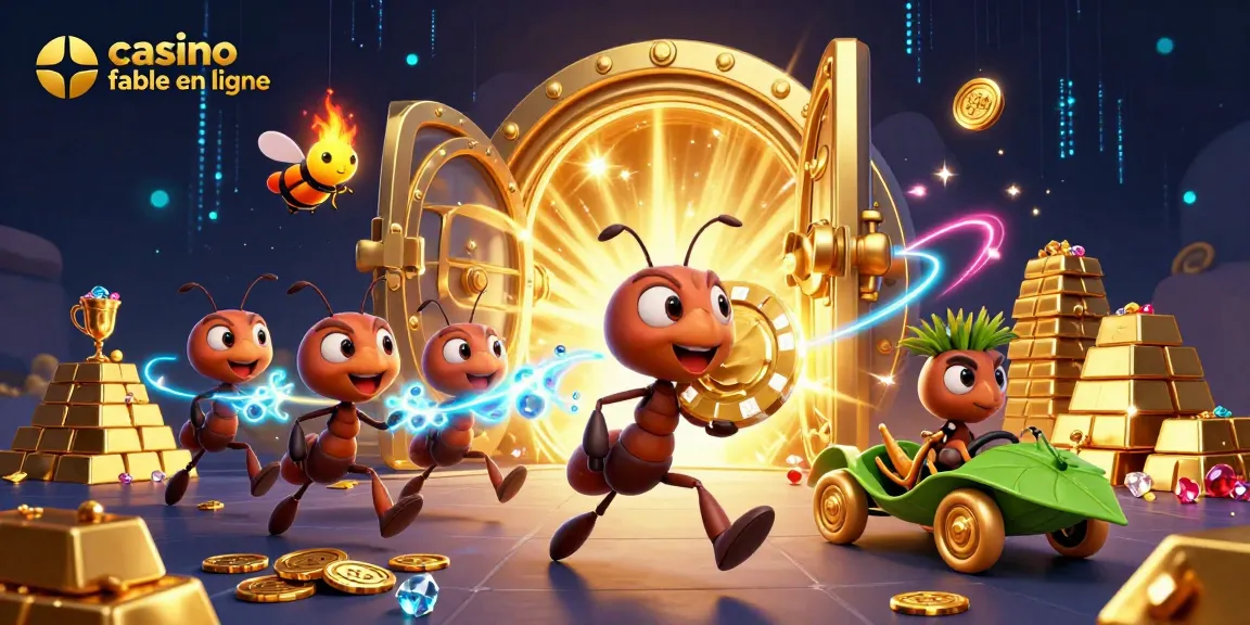 Les joueurs de casino fiable en ligne participent à une aventure dynamique avec des fourmis.